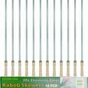 23.5" Large Skewers for Grilling,304 Stainless Steel 0.4 inch Wide Kabob Skewers with Wooden Handle,Heavy-Duty Flat Metal Kebab Skewer,BBQ Barbecue Skewer Reusable for Outdoor Grill-12PCS