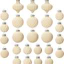 Christmas Tree Ornaments Velvet Balls - 25 pcs Flocked Cream Christmas Ornaments - Vintage Style Xmas Tree Ball Decor for Indoor Outdoor Holiday Decorating Shatterproof, Home, Office, Gift (Normal)
