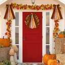 3 Pack Thanksgiving Assorted Ribbon Bow for Wreath Large Fall Clip-on Wreaths Ribbon Tree Topper Bow Decorative Wreath Sash Bundle for Front Door Thanksgiving Party Yard Porch Ornament Decor