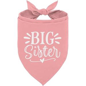 Pack Of 2 Big Sister Dog Bandana, Dog Bandana, Pink Pet Dog Scarf Accessories, Pet Dog Triangle Scarf, Dog Bandana for Small Medium Dogs, Baby Announcement Dog Bandana, Dog Bandana Pet Scarf (M)