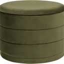 23" Round Storage Ottoman with Tray, 22.8"D x 22.8"W x 17.3"H