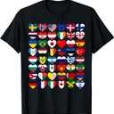 Flags of the Countries of the World, International Gift Short Sleeve T-Shirt, S