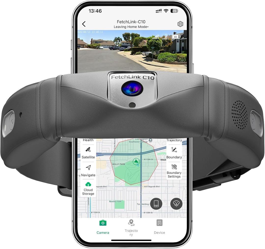 GPS Wireless Dog Fence with 2K Camera & Voice Training & GPS Tracker, Dog Collar with App Waterproof Rechargeable Adjustable for Large Medium Dogs