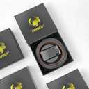 Men's Belts Leather Ratchet Dress Belts for Men Adjustable Belt for Casual Jeans (Beveled Carbon Black Buckle - Black)