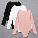 RoseSeek Girl's Long Sleeve Bodysuit Crewneck Romper Jumpsuit Leotard