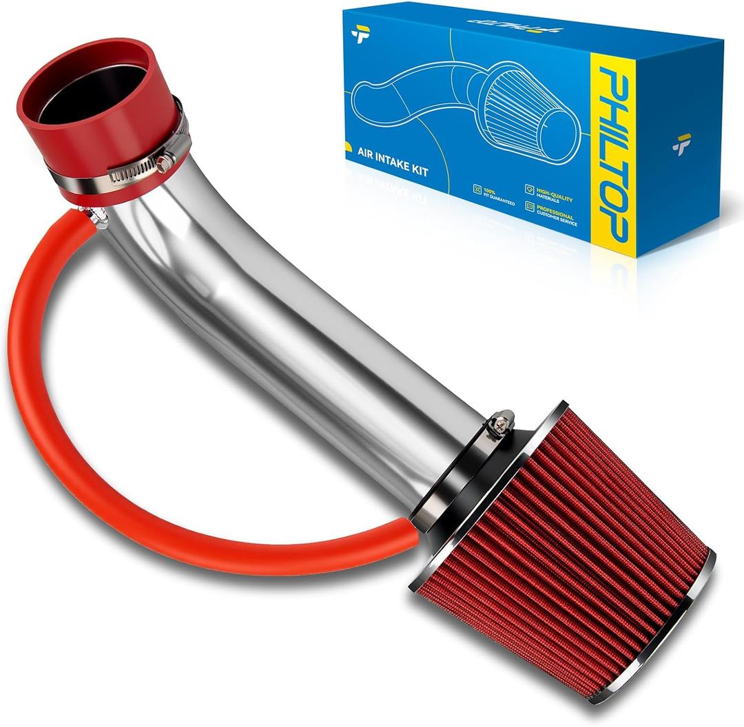 PHILTOP Cold Air Intake Kit for INFINITI G35 2003-2006, FX35 2003-2006, for Nissan 350Z 2003-2006 3.5L V6 (Red)