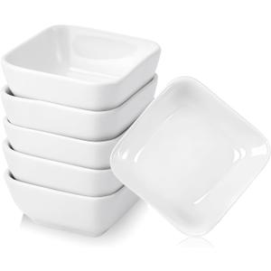6 Pack Ceramic Dip Bowls, 3 Oz Small Dipping Bowl, White Ceramic Dip Bowls Set, Porcelain Dipping Sauce Bowl, Soy Sauce Dishes for Soy Condiment BBQ Ketchup Sushi