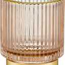 Makeup Brush Holder Organizer,Toothbrush Holders,Desk Pen Pencil Holder,Multifunctional Vintage Glass Brush Cup(A3-33-US) (Small, Pink)