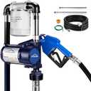 12V Fuel Transfer Pump 15 GPM, Diesel Transfer Pump 12 Volt with Auto Shut Off Nozzle, Hose & Filter, Electric Gasoline Transfer Pump Kit for Fuel Tank, Gasoline, Diesel, Kerosene