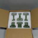 Candlestick Holders Bulk, 6 Pcs Green Combination Candle Holders Set, Crystal Candle Holders for Wedding, Table Centerpiece, Home Decoration