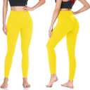 we fleece High Waisted Leggings for Women - Full Length Buttery Soft Yoga Pants for Women Workout Tights (Large-X-Large, Yellow)