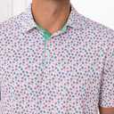 Mens Golf Shirts Quick Dry Moisture Wicking Mesh Print Casual Short Sleeve Performance Athletic Stylish Men Polo Shirt (XL)
