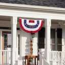 Bradford American Bunting USA Pleated Fan Flag 1.5x3 ft, Embroidered Small Bunting Flags with 3 Brass Grommets Outside Patriotic Half Fan for Decorations Memorial Day