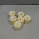 Homemory 2" x 2" Timer Flickering Flameless Candles, Realistic Battery Operated Votive Candles, 6Pack 3D Wick Electric Fake Candles for Christmas, Wedding, Home Decorations (Ivory Base)