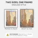 Homeforia 20x27 Black Picture Frame, High-End Metal, 16x24 Mat, Glass