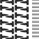 24 Pack 3 Inch T Strap Hinges, Stainless T Hinge for Gate Hinges Black