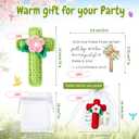 12 Sets Collectible Dolls Bulk Handmade Crochet Cross with Bible Prayer Cards for Women Church Religious Birthday Wedding Baptism Party Favors Stocking Stuffers Home Decor Gifts