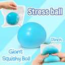 4 Inch Giant Squeeze Stress Balls for Kids and Adults - Jumbo Squishy Dough Ball, Squishy Sensory Toys for Kids Party Favors, Goodie Bag Stuffers, Squeeze Stress Toys for Anxiety Relief (Blue)