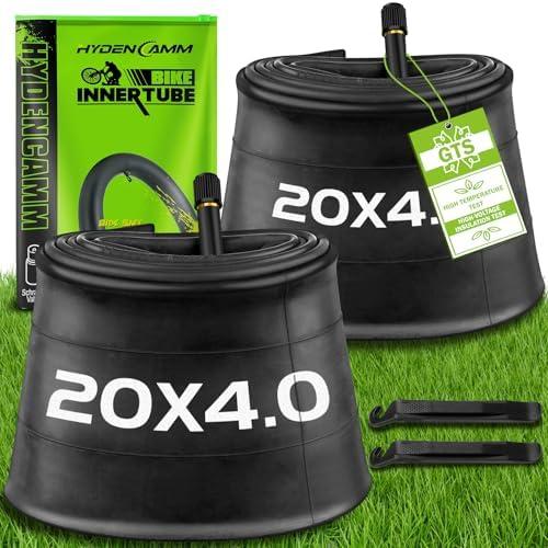 Pack of 2/4 20"/26" x4.0 Fat Tire Tube, 20"/26" x3.5/4.0 E-Bike Bicycle Fat Tire Tubes AV 32mm Schrader Valve with 2 Tire Levers, 20"/26" x4 Bike Tube for 20/26 Inch Ebike Electric Bicycle Road Mountain