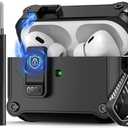 Pohgelan Compatible with AirPods Pro 2nd/1st Case,Magnetic Automatic Lock with Cleaning Kit,Compatible with Magsafe Cover -Black