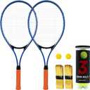 Magicorange Tennis Rackets for Adults 2 Players Recreational Tennis Racquet Set for Beginners and Professional with 4 Tennis Balls, 3 Overgrips, 1 Bag, 27"