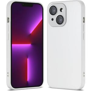 Compatible with iPhone 14 Hard Body AG Glass Matte Frost Cellphone Mobile Basic case Cover casing funda para Drop Protection Camera Lens Protection Raised Bezels (White)