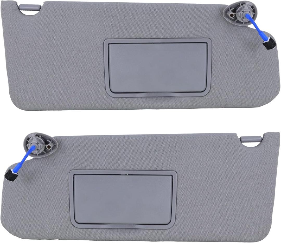 Left Drvier & Right Passenger Side Sun Visor with Light Fits for 2009 2010 2011 2012 2013 2014 2015 Honda Pilot Replaces# 83280-SZA-A01ZA 83230-SZA-A01ZA (Gray)