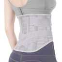 Breathable Back Brace for Women & Men - Comfortable Lower Back Pain Relief & Posture Corrector Support Belt to Relieve Pain and Improve Posture Gray, XX-Large (Grey)