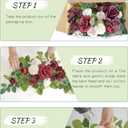 Wedding Decor (Pack of 2) Welcome Sign Flower Backdrop Garland for Ceremony Reception Wall Easel Home Decoration Entryway Faux Outdoor Board Head Table Decor (Burgundy & White)