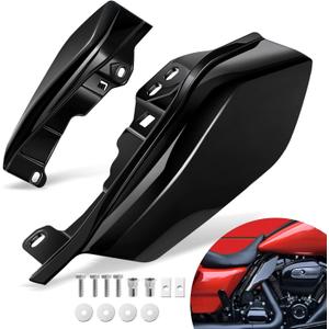 Benlari Gloss Black Mid Frame Air Deflectors Heat Shields Deflector 2009-2024 Compatible for Harley Davidson Touring Street Glide Road Glide Electra Glide Road King Ultra Limited Tri Glide CVO