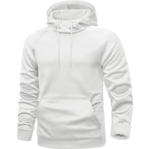 MAGCOMSEN Mens Hoodies Fleece Lined Casual Athletic Sweatshirts Pullover with Kangaroo Pocket (White, XXXL)