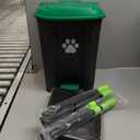 20L Dog Poop Trash Can Outside with Pooper Scooper & 50 Waste Bags- Outdoor Dog Poop Trash Can with Lid, Foot Pedal and Removable Inner Bin Waterproof and Odor Control