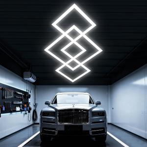 LED Hexagon Garage Light, Ultra-Bright 6500K Natural White, Octagon Lights Ceiling for Garage Mall Shop