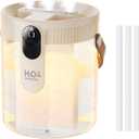 DIGIX Small Portable Humidifiers for Bedroom, 1.4L Top Fill Cool Mist Humidifier for Home Office Travel, 3 Mist Modes, Auto Shut Off, Night Light, Easy to Clean Quiet Humidifier for Baby Plant (Beige)