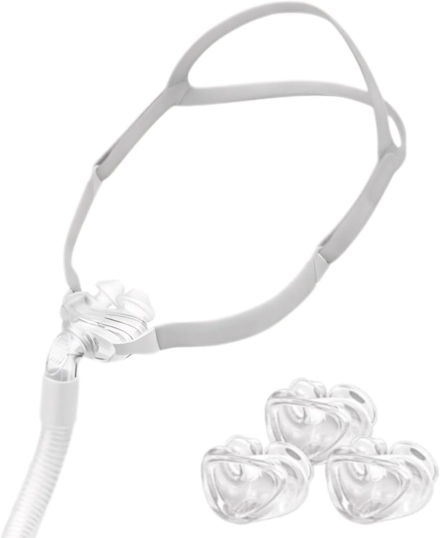 Nasal Pillow Assembly Kit for P10, Under Nose Pillow Supplies Includes Headgear, Tube and 3 Size Nose Pads