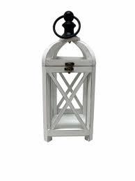 Wooden Lantern Hanging Decorative Candle Lantern for Outdoor & Indoor Wash White