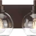IZORRO Bathroom Light Fixtures, 2-Light Oil Rubbed Bronze Vanity Light, Modern Wall Sconces with Globe Clear Glass Shade, Vanity Lighting Fixtures Over Mirror,E26 Bulb Socket