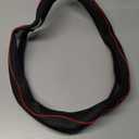 Ouzorp Car Steering Wheel Cover, Microfiber Leather Steering Wheel Covers with Anti-Slip Lining, Universal 14.5-15 inchs Black With Red Line