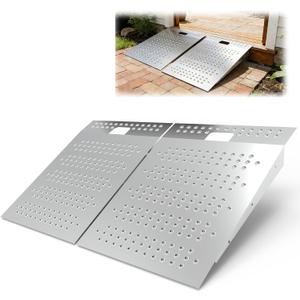 29" x 48" Shed Ramp for Riding Mower, Heavy-Duty 1500 lb Anti-Slip Metal Ramp for Lawn Mower ATV Golf Cart Tractor Snow Blower Garage Barn Storage Access(2Pack)