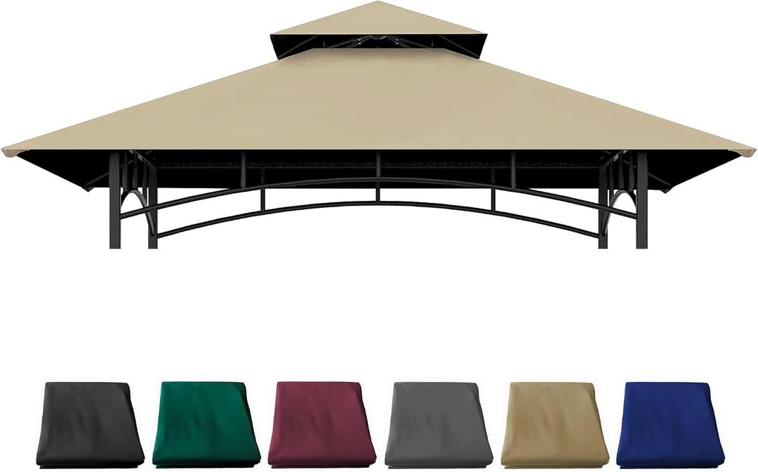 Grill Gazebo Replacement Cover 5x8 Ft Canopy Top Compatible with Grill Gazebo Frame Model L-GG001PST-F,L-GG001PST-H,L-GG001PST-F2 (Beige)