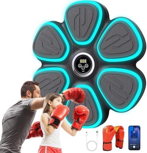 Music Boxing Machine for Adults Kids, Smart Bluetooth Boxing Training Equipment with 9 Speeds & 30-Step Volume Control, Gloves, Wall Mounted, Punching Bag Gifts for Home, Office and Gym