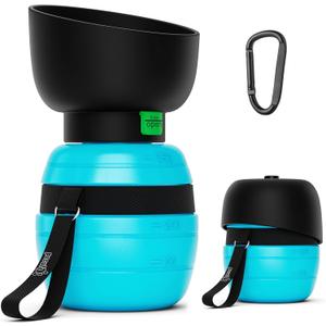 Pecute Portable Dog Water Bottle, 2 in 1 Cat Dog Travel Water Bottle Bowl Leakproof with Double Seal, BPA Free, Lightweight, Pet Small Animal Water Bottel Dispenser for Outdoor Walking Hiking Travels