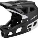 Lixada Adult Bike Helmet, Full Face Mountain Bike Helmet Lightweight Bicycle Helmet with Pads & Visor, Comfort Cycling Helmet Racing Downhill MTB Helmet for Men Women, L