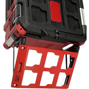 for Milwaukee Packout Compatible Foldable Side Mount Rack Heavy Duty Side Storage Organizer, Wall & Floor Installation, 100LB Capacity, Toolbox Accessory (Red, Size 1)
