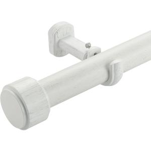 Heavy Duty Curtain Rods,1 1/4" Large Diameter Premium Nonadjustable Curtain Rod,84in/7ft Custom Window Treatment Rods with Durable Aluminum Brackets and End Caps,White Finish