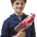NERF Elite Disrupter Blaster - 6-Dart Rotating Drum, Slam Fire, Translucent Red