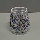 2 Set Small Pleated Block Print Light Blue Lamp Shade, Floral Spider Blue Pleated Lamp Shades, Replacement Lampshade 4" Top x 6" Bottom x 5" High Spider with Harp and Fitting