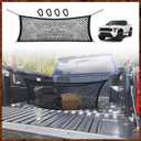 Muslogy Truck Bed Cargo Net Envelope Style Compatible with 2024 2025 Toyota Tacoma Accessories Elastic Mesh Bed Net Stretchable Cargo Organizer with Hooks and Stainless Screw Replacement, Color Black