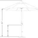 California Umbrella 9' Round Aluminum Market Umbrella, Crank Lift, Collar Tilt, Bronze Pole, Antique Beige Olefin