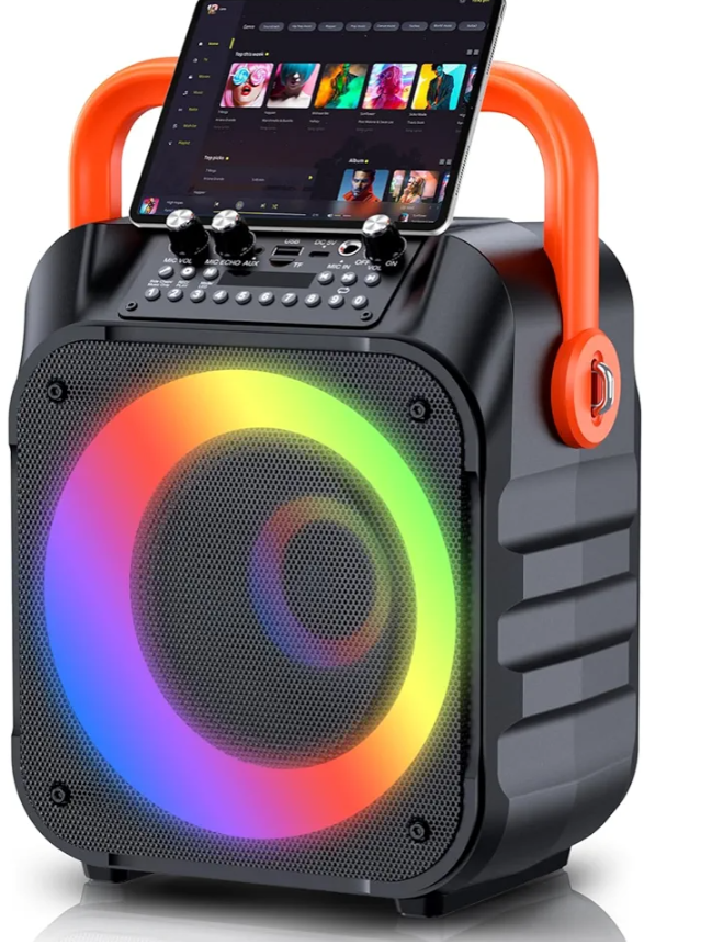 Karaoke Machine with  Wireless Microphone,Portable Karaoke Machine for Adults & Kids,Karaoke Microphone with PA System,Karaoke Speaker Supports for TWS,USB,FM,REC,AUX in,TF Card, Speaker And Microphone Only
